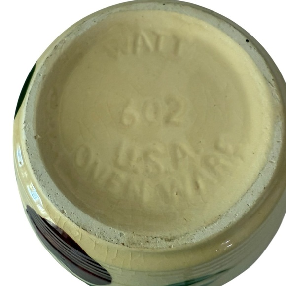 Watt Pottery USA Ovenware Ribbed Bowl #602 5 inches ApplePattern Vintage 1952-65 - Picture 3 of 4